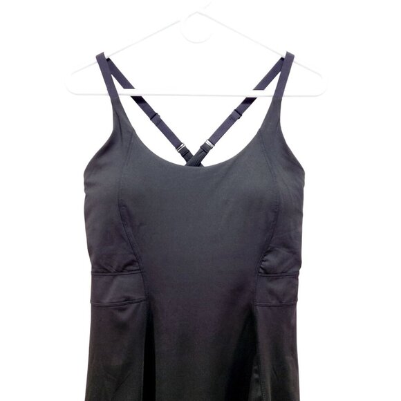 Black Crossback Athletic Tennis Dress With Adjustable Straps Flared Skirt Size S - Picture 10 of 12